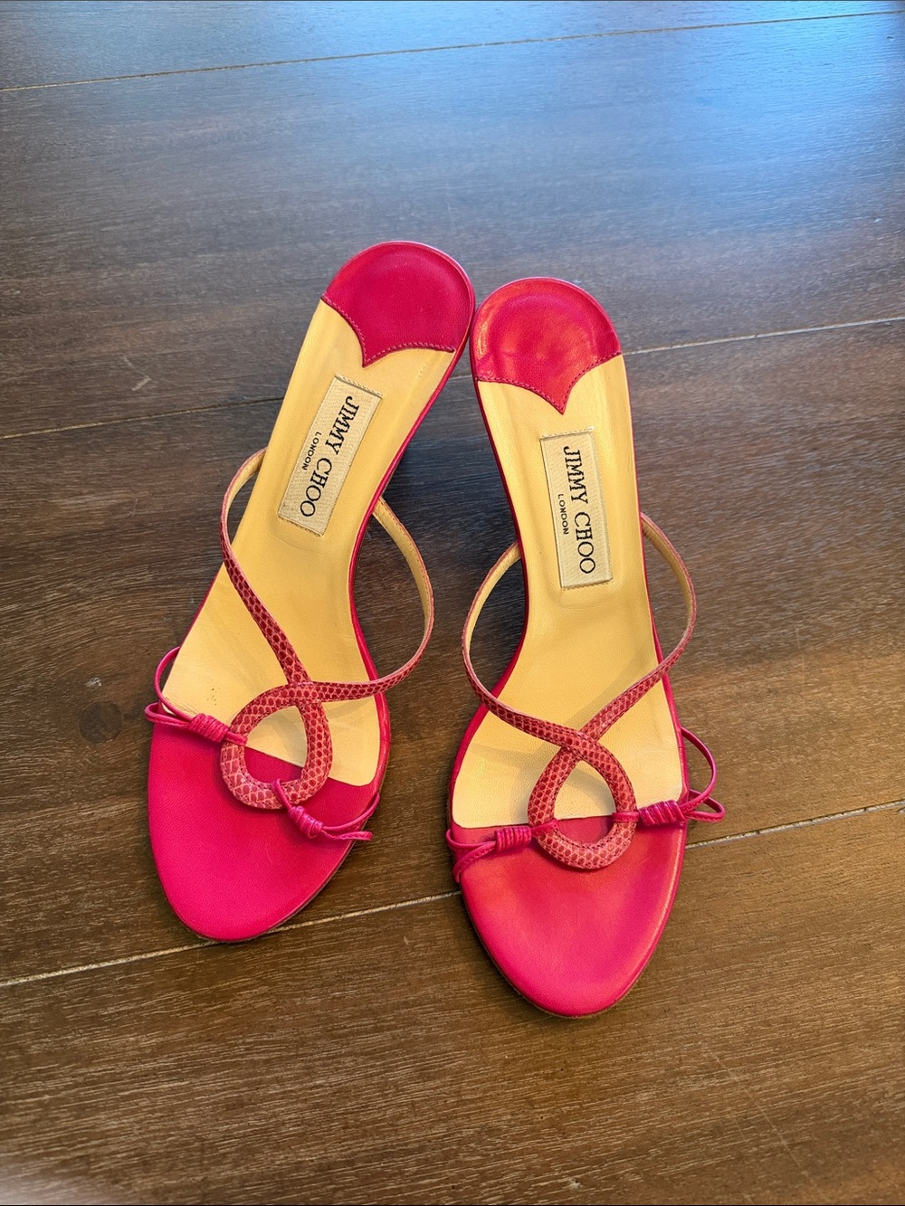 Jimmy Choo Hot Pink Loop-Strap Heels